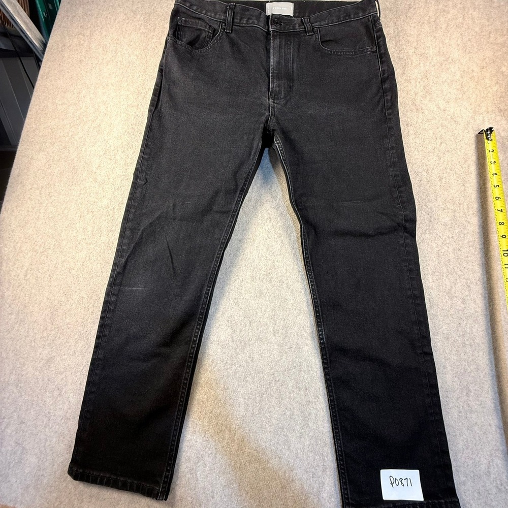 Everlane Mens Straight Leg Jeans Washed Black Denim Size 31 Regular